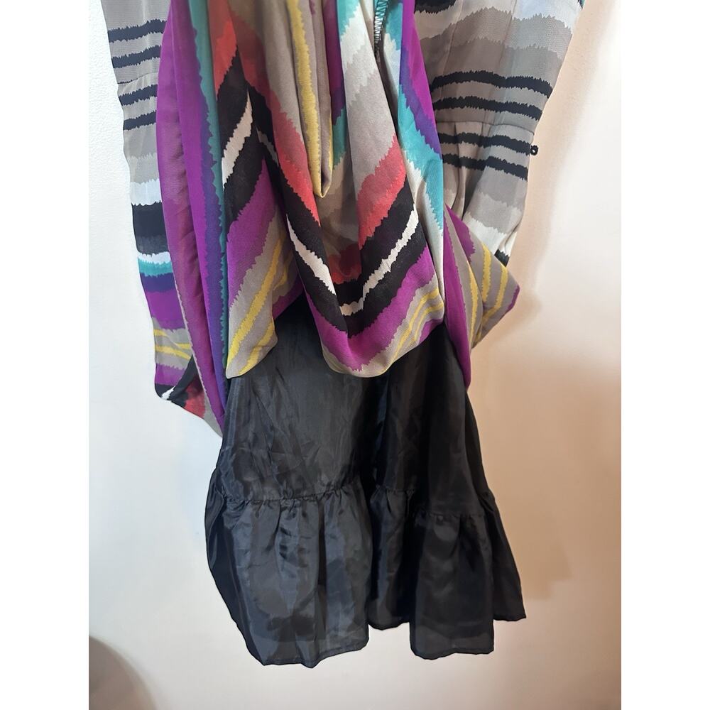 SL Fashion Dress Size 16 Multicolor Striped Fit Flare Pleated Sleeveless A-Line - Picture 5 of 11
